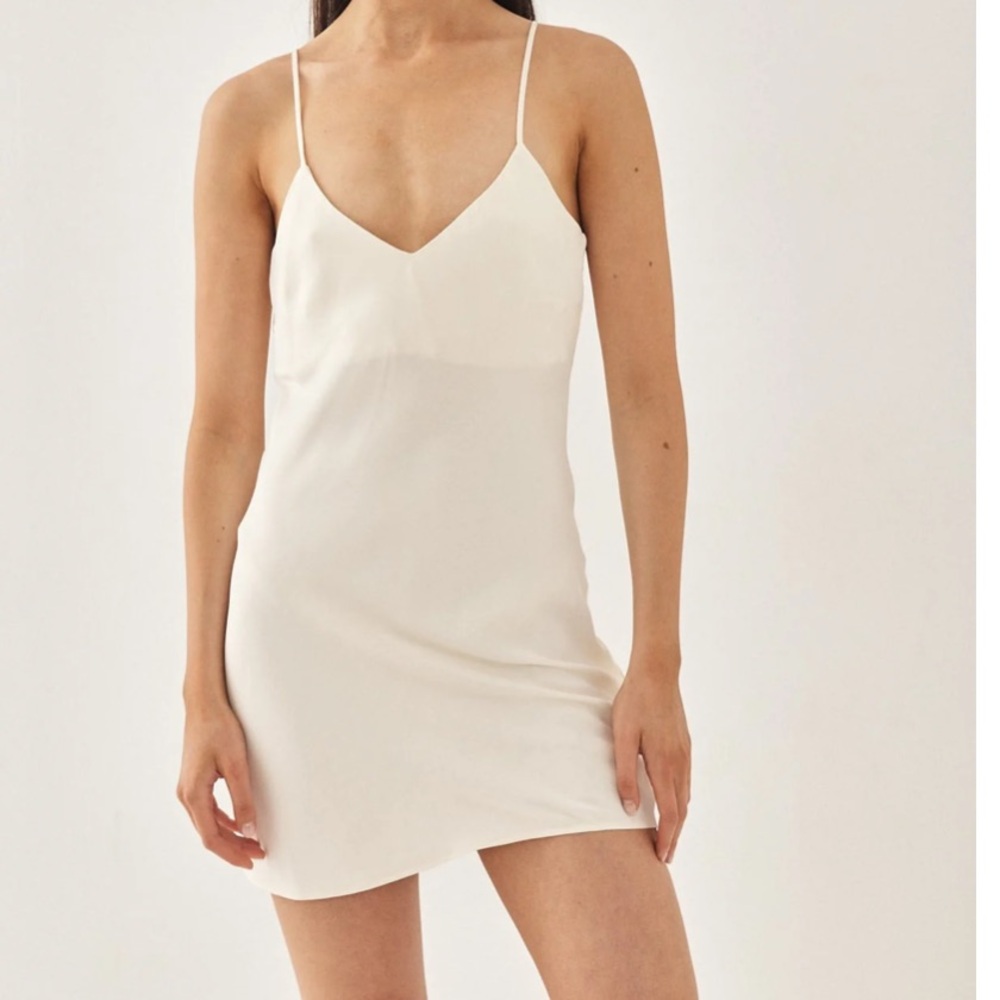 DE ROCOCO Elegant satin  Cream Slip Dress Size XS